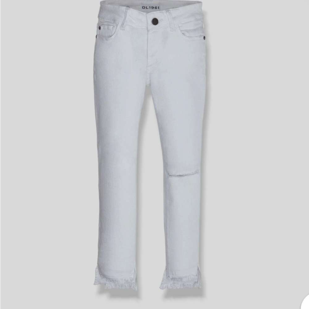 DL1961 Big Kids Size 12, worn once, white, Distressed Ankle Jeans